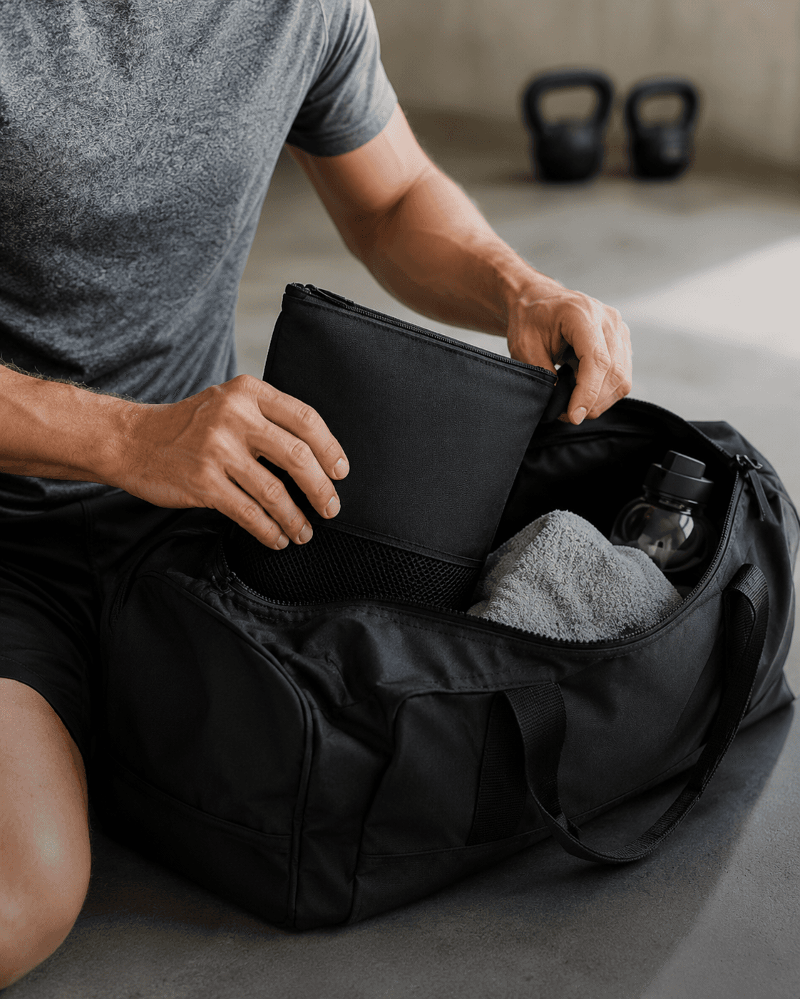In the gym bag